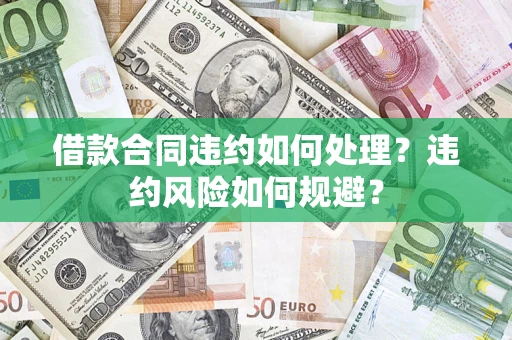 武汉借款合同违约如何处理？违约风险如何规避？