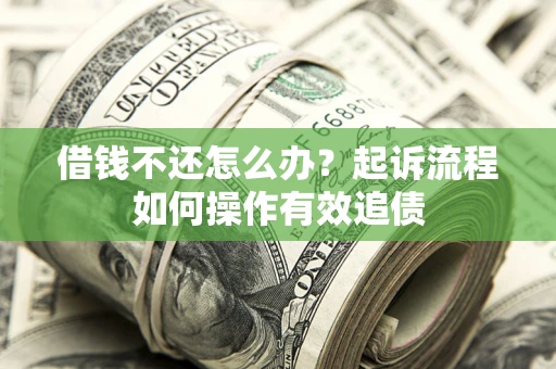 武汉借钱不还怎么办？起诉流程如何操作有效追债