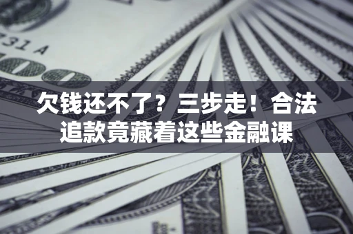 武汉欠钱还不了？三步走！合法追款竟藏着这些金融课